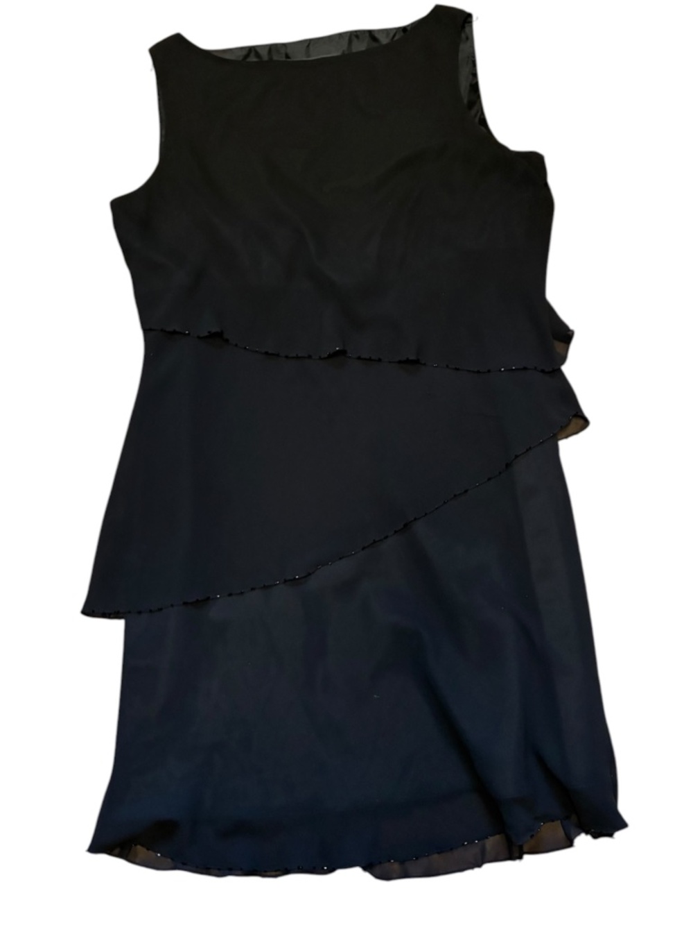 Jones New York Black Sleeveless Layered Dress Size 14